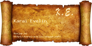 Karai Evelin névjegykártya